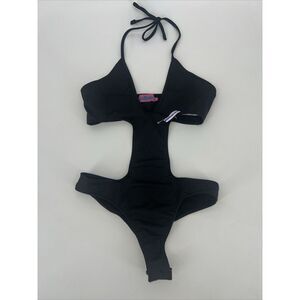 Women's Small Unity Cutout Halter Bodysuit EDIKTED